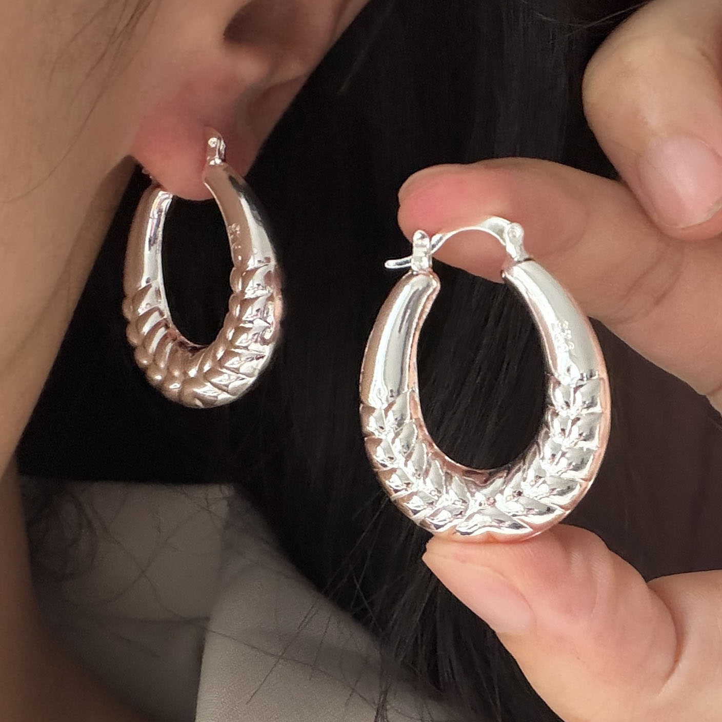 Statement Earrings Oversized - 925 Sterling Silver Vintage Earrings For