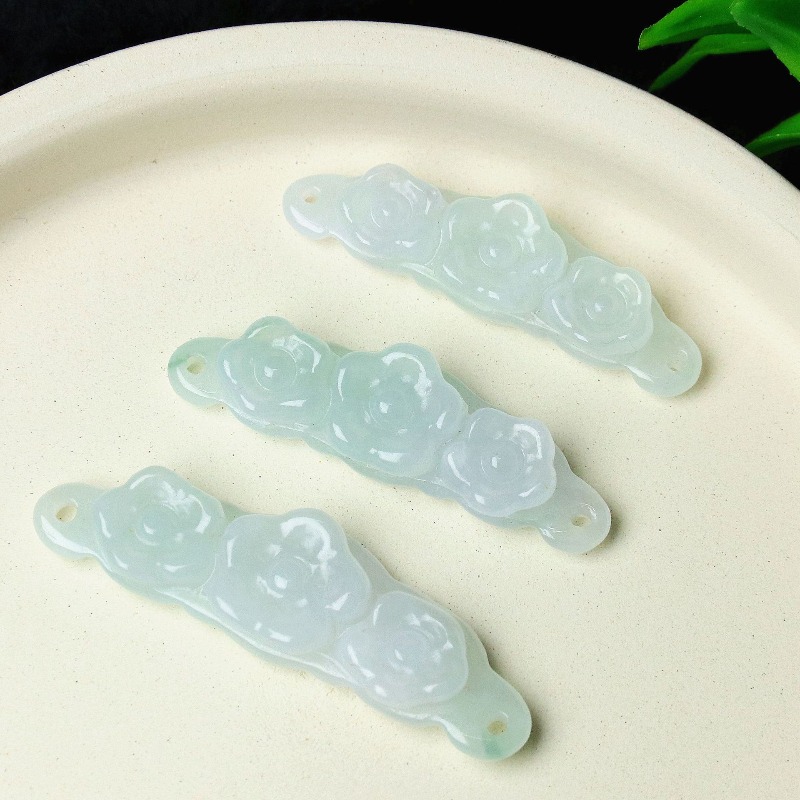 Women Accessories For Gift - 1pc Natural Jadeite Emerald Flower Hand
