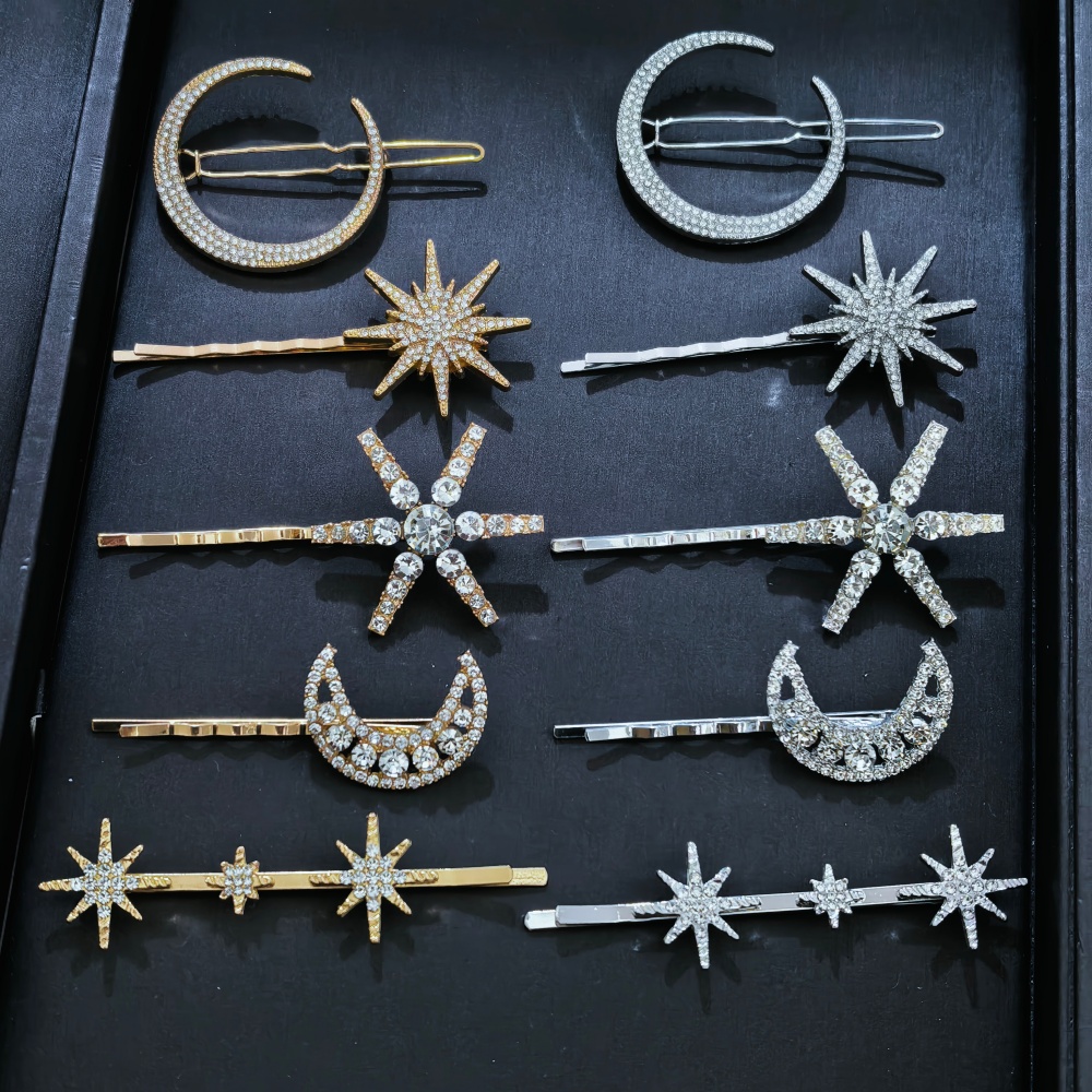 Young Women'S Accessories - 3/4 pcs set Crystal Star Hairpins
