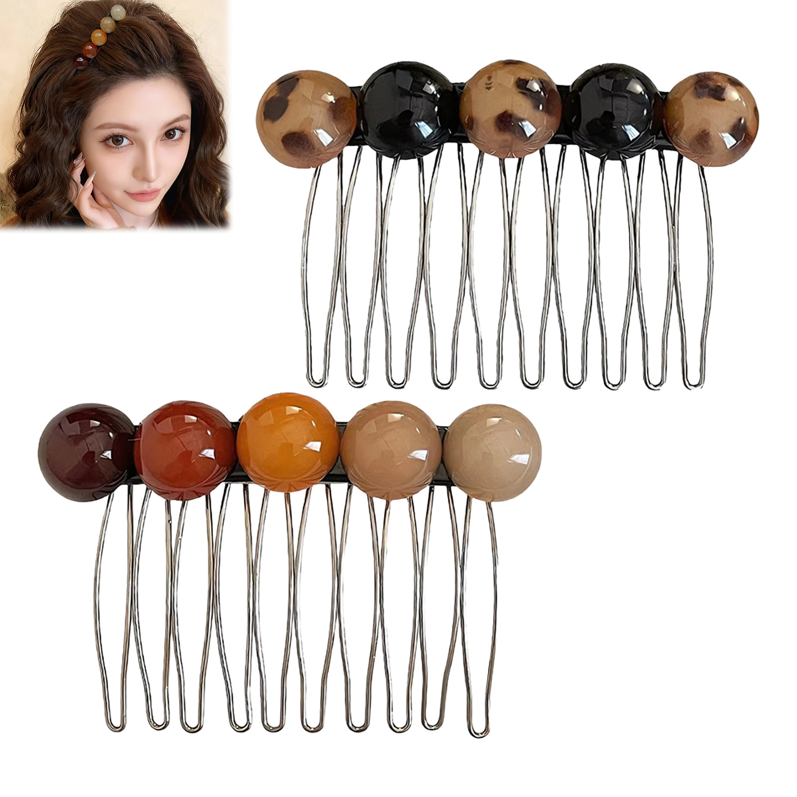 Women Accessories On Sale - Korean Style Simple Bead Hair Comb