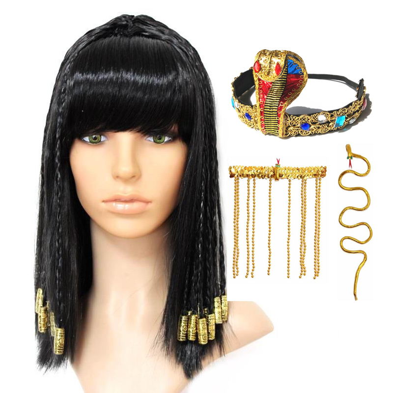 Women Accessories In Egypt - Cleopatra Wig Woman Egypt Queen Black