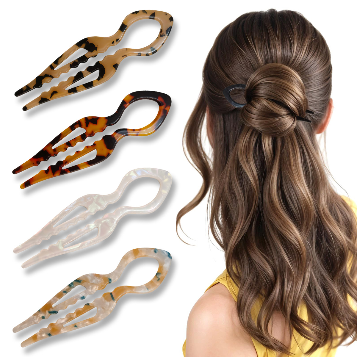 U-Shaped Hair Sticks Tortoises - đánh giá và giá Young Women'S Accessories