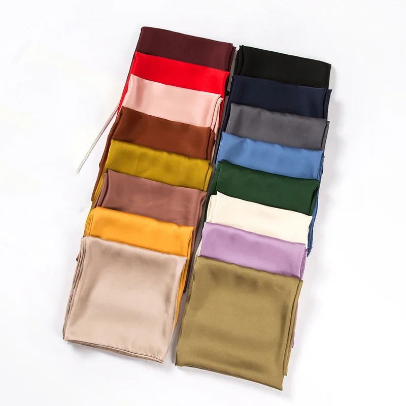 Satin Scarf Women 70cm Solid C - đánh giá và giá Women Accessories Wholesale China