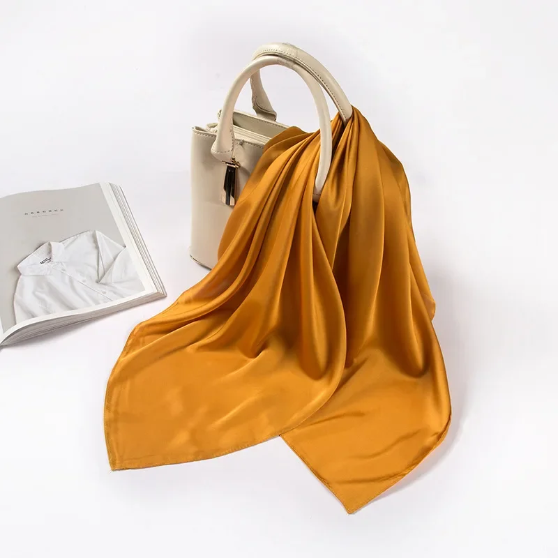 Satin Scarf Women 70cm Solid C - đánh giá và giá Women Accessories Wholesale China