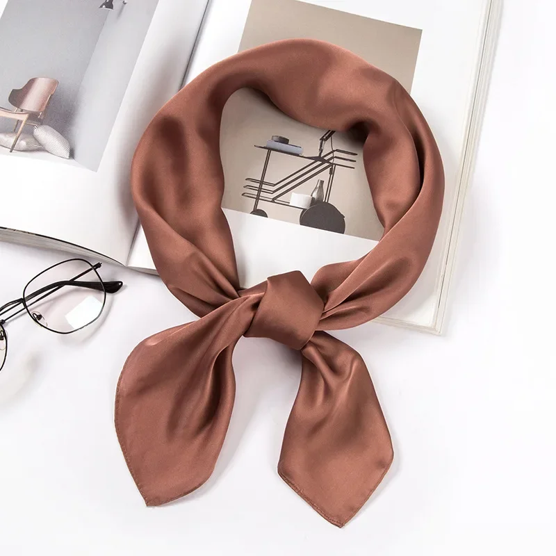 Satin Scarf Women 70cm Solid C - đánh giá và giá Women Accessories Wholesale China