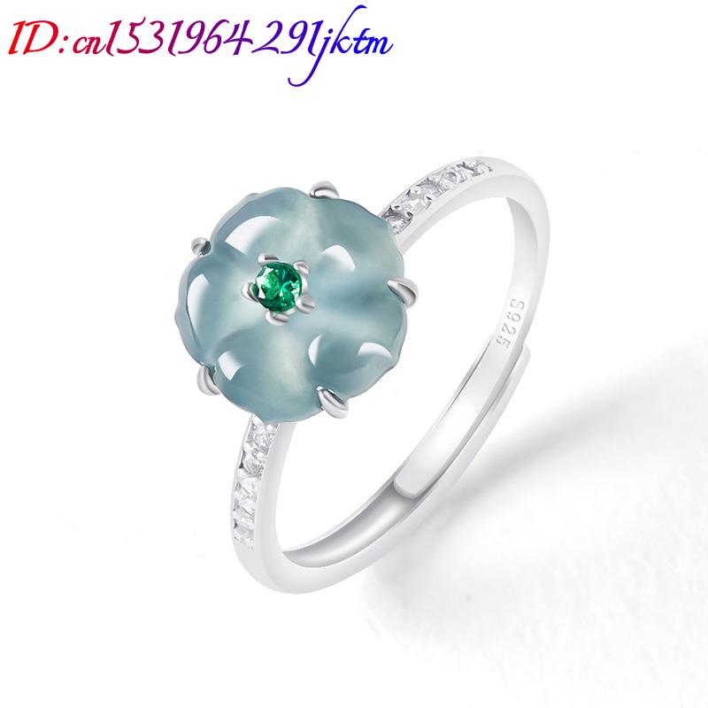 Blue Burmese Jadeite Flower Ri - đánh giá và giá Women Accessories For Gift