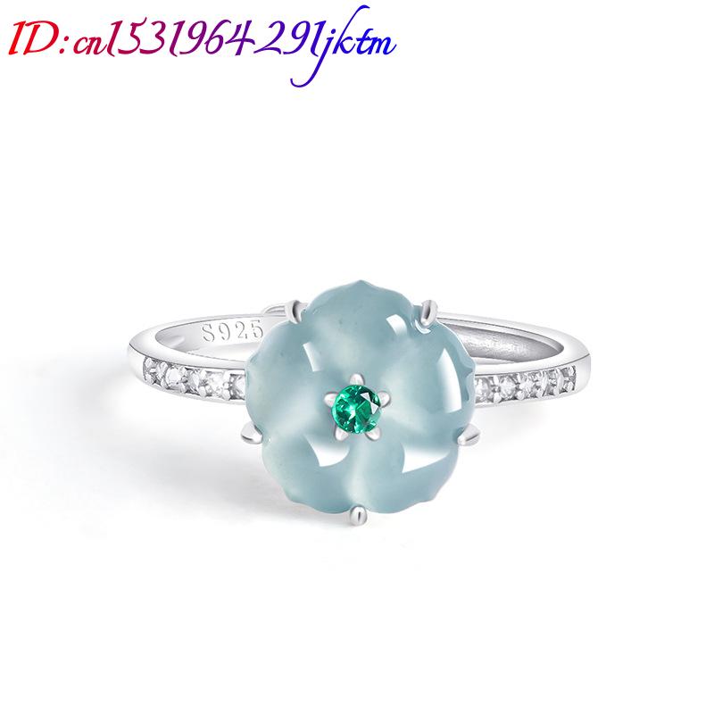 Blue Burmese Jadeite Flower Ri - đánh giá và giá Women Accessories For Gift