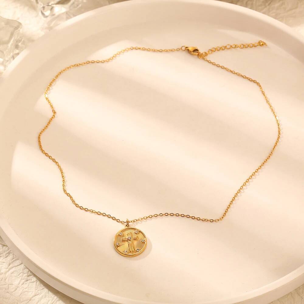 Women Delicate Round Coin Zirc - đánh giá và giá Coin Necklace Delicate