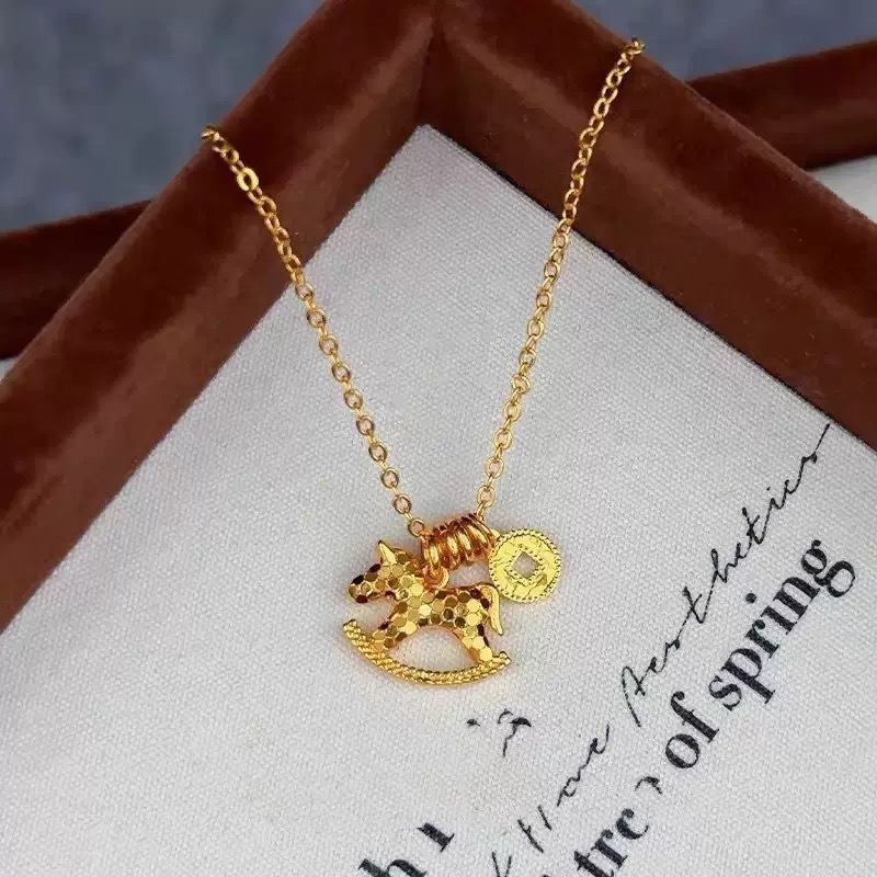 Sparkling Ice Crack Horse Pend - đánh giá và giá Coin Necklace Delicate