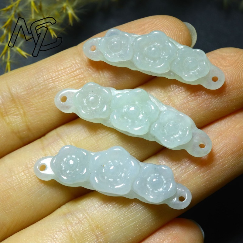 1pc Natural Jadeite Emerald Fl - đánh giá và giá Women Accessories For Gift