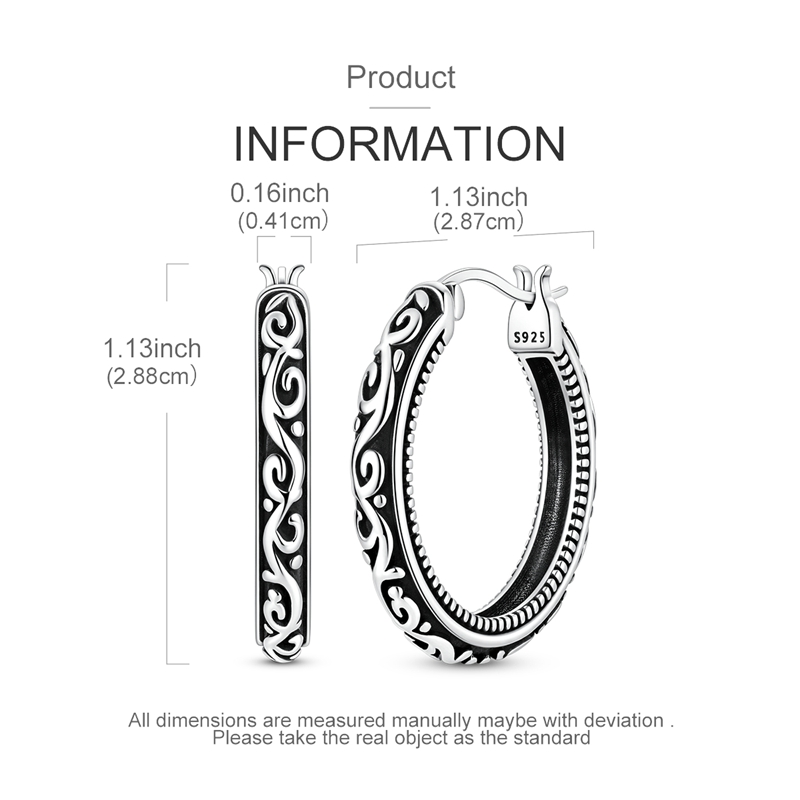 925 Sterling Silver Earrings W - đánh giá và giá Statement Earrings Oversized