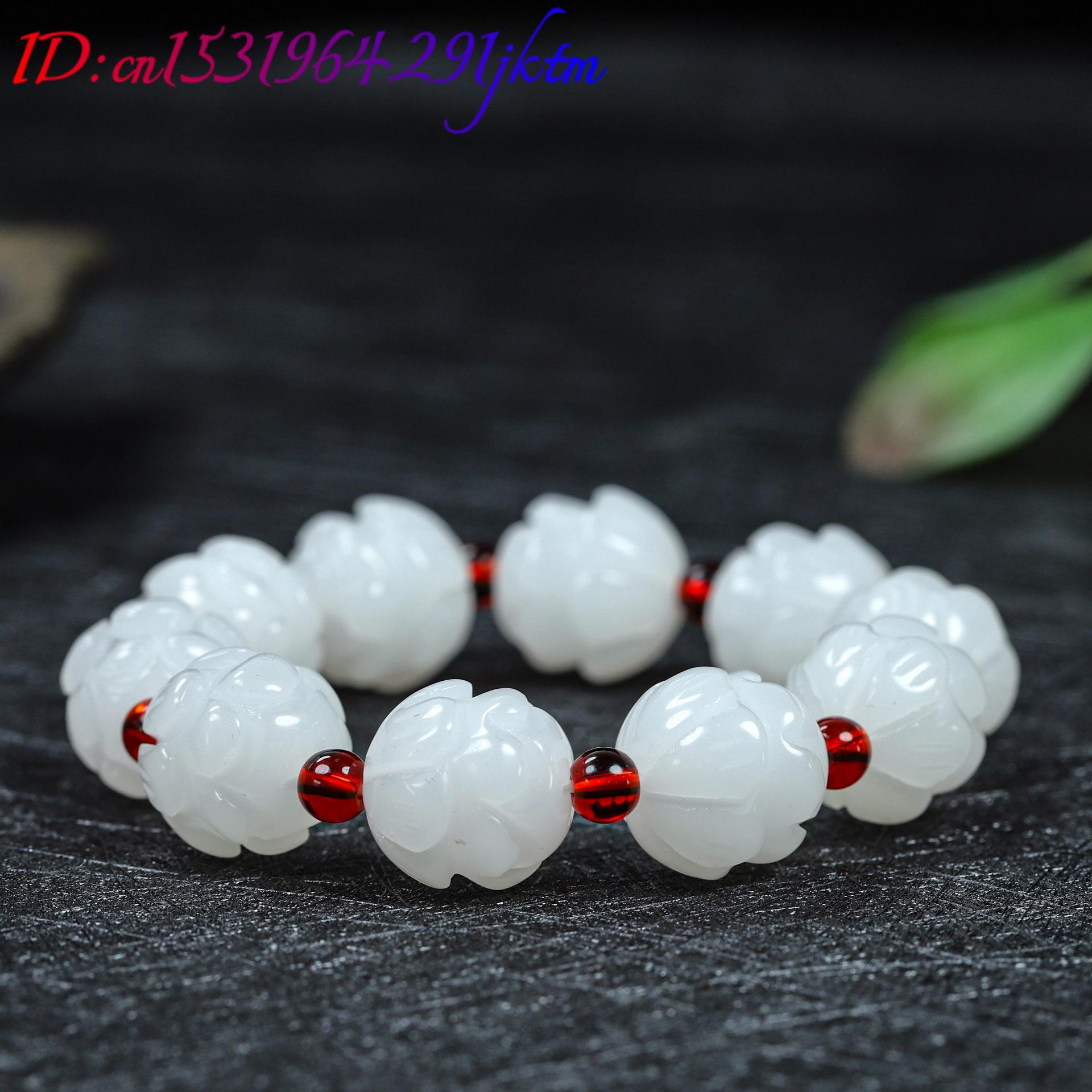 White Real Jade Lotus Bracelet - đánh giá và giá Women Accessories For Gift