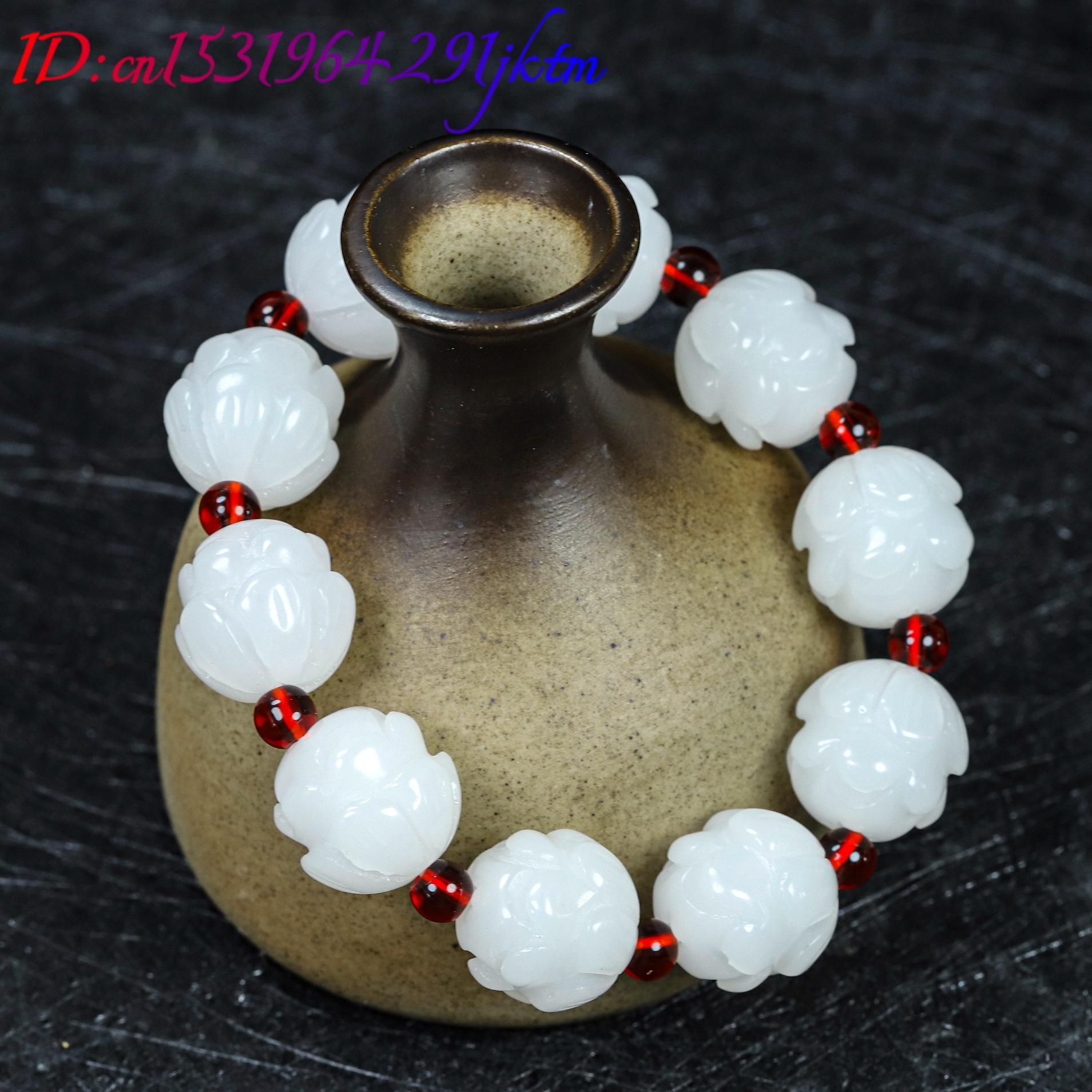 White Real Jade Lotus Bracelet - đánh giá và giá Women Accessories For Gift