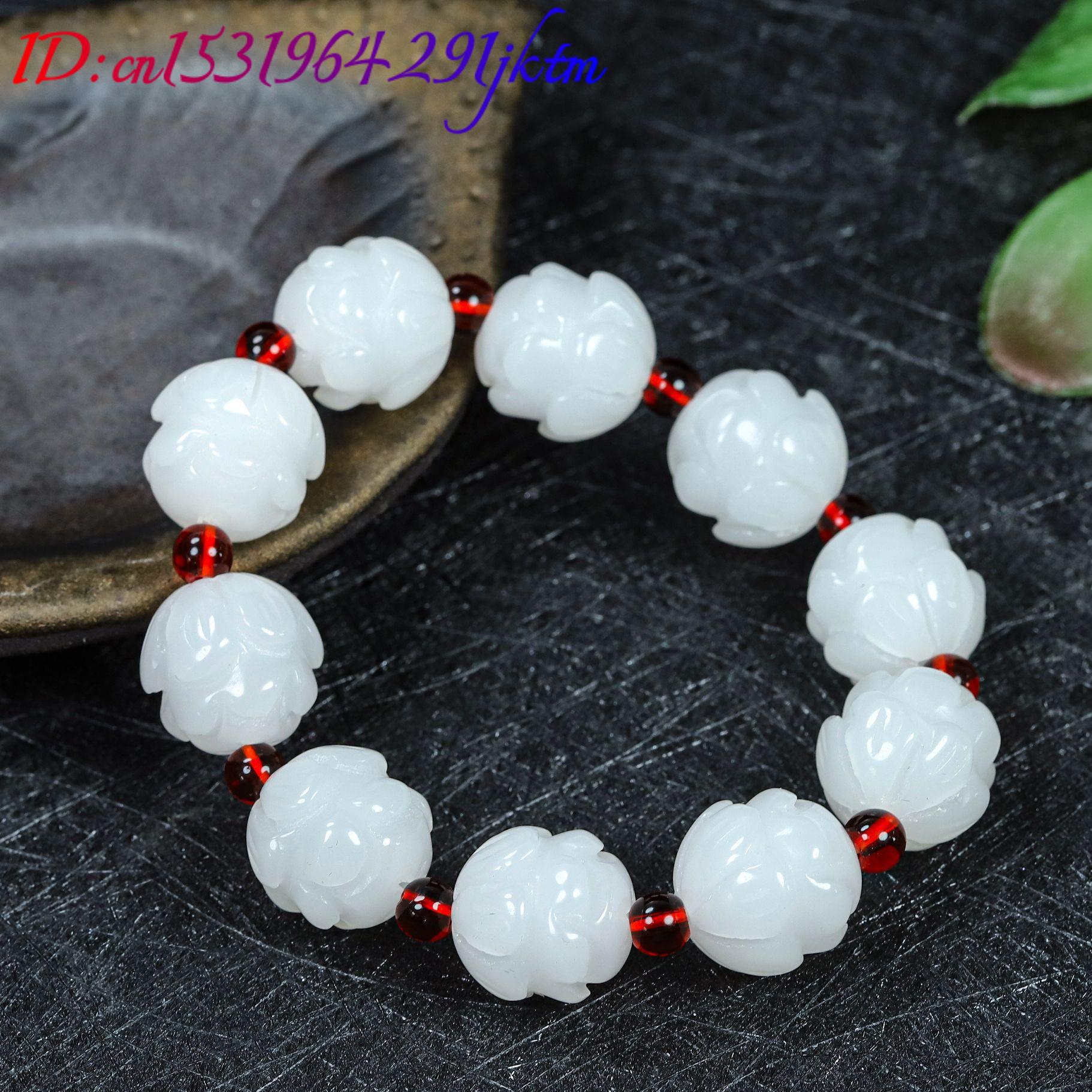 White Real Jade Lotus Bracelet - đánh giá và giá Women Accessories For Gift