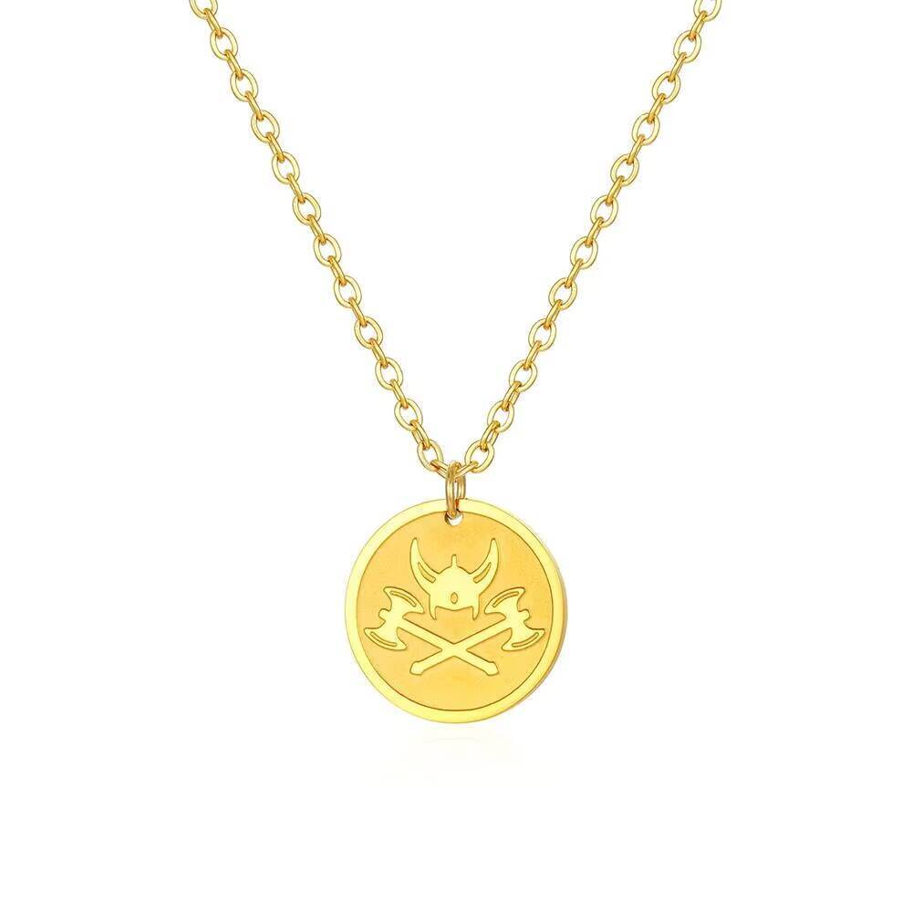 Gold Plated Viking Axe Pendant - đánh giá và giá Coin Necklace Delicate