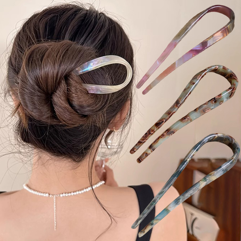 U-Shaped Hair Sticks Acetate A - đánh giá và giá Young Women'S Accessories