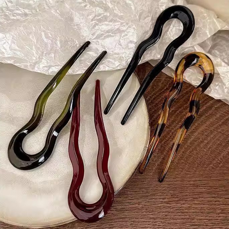 Elegant Acrylic U-shaped Hairp - đánh giá và giá Young Women'S Accessories