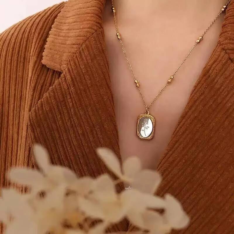 Fashion Rose Flower Delicate W - đánh giá và giá Coin Necklace Delicate